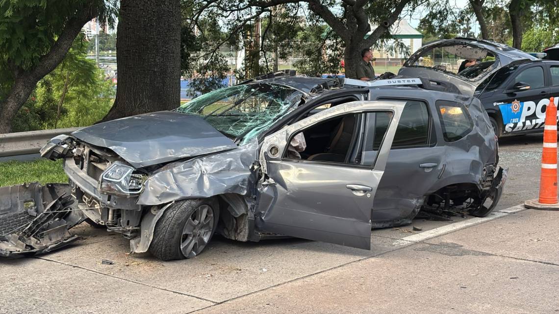 Un santotomesino protagonizó un espectacular incidente vial en la circunvalación de Santa Fe