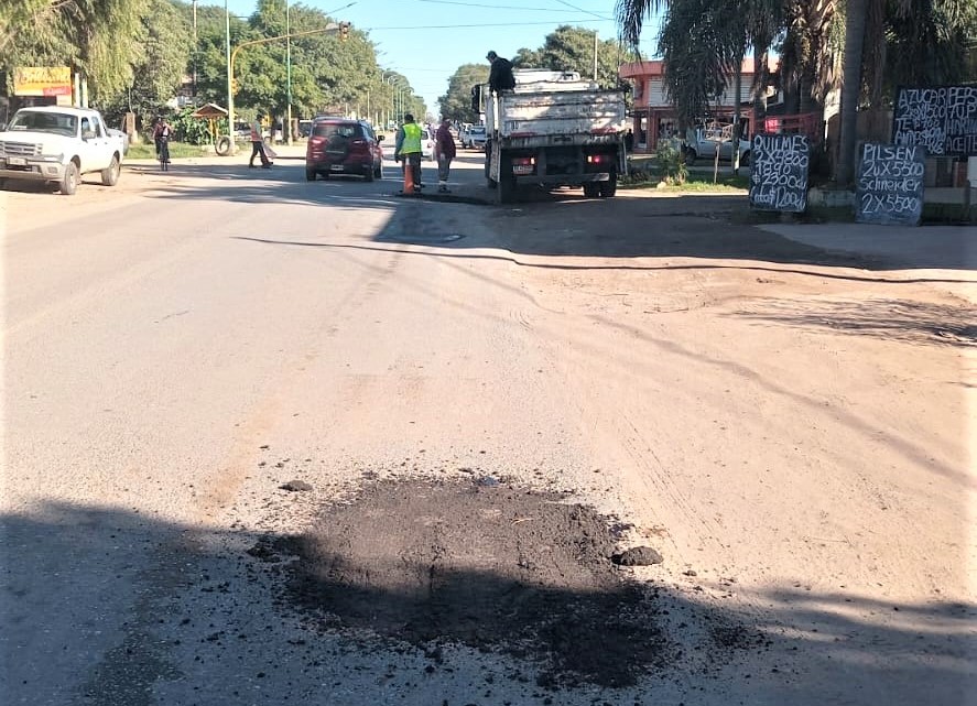 Vialidad Nacional realiza nuevos trabajos de bacheo en las avenidas