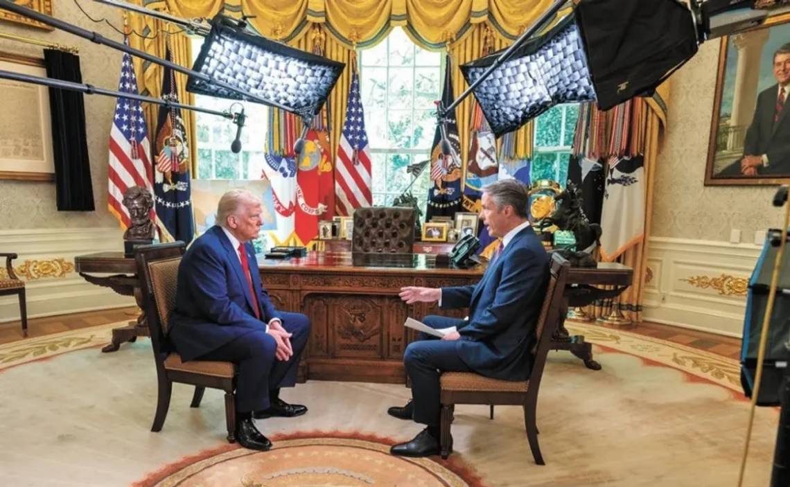 Trump durante la entrevista de ABC News. 