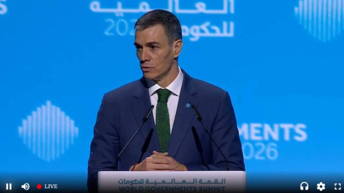 Pedro Sánchez, presidente de Espeaña, en la Cumbre Mundial de Gobiernos que se desarrolla en Dubái.