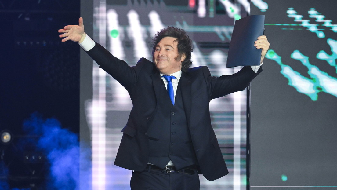 El presidente de Argentina, Javier Milei, en la CPAC de Hungría. (Crédito: Noemi Bruzak / AP)