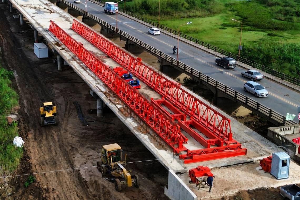 La estructura del lanzavigas quedó prácticamente lista para iniciar una nueva etapa de la obra. (Crédito: GSF)
