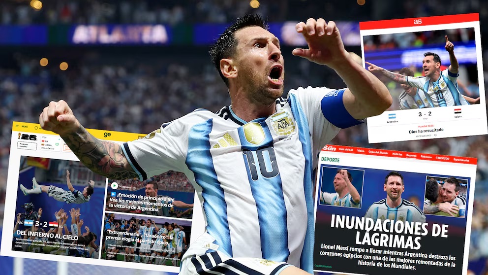 Los medios del mundo reflejaron la remontada argentina para clasificar a cuartos de final. (Crédito: Reuters/Carlos Barria)