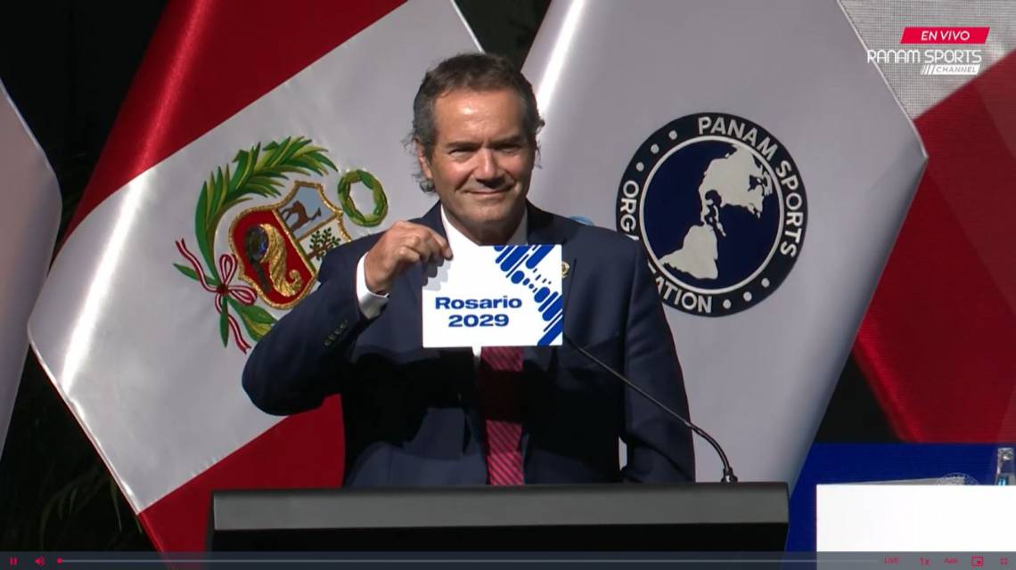 El momento de la designación de Rosario como sede de los Juegos Panamericanos Junior 2029.
