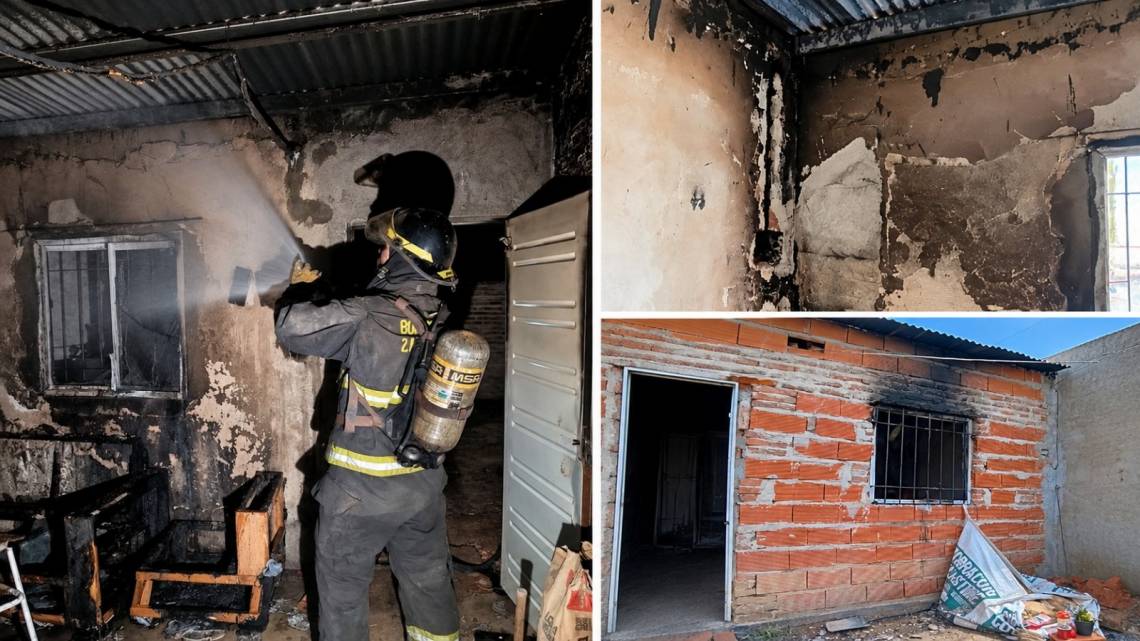 Así quedó la vivienda tras el robo e incendio en Sauce Viejo.