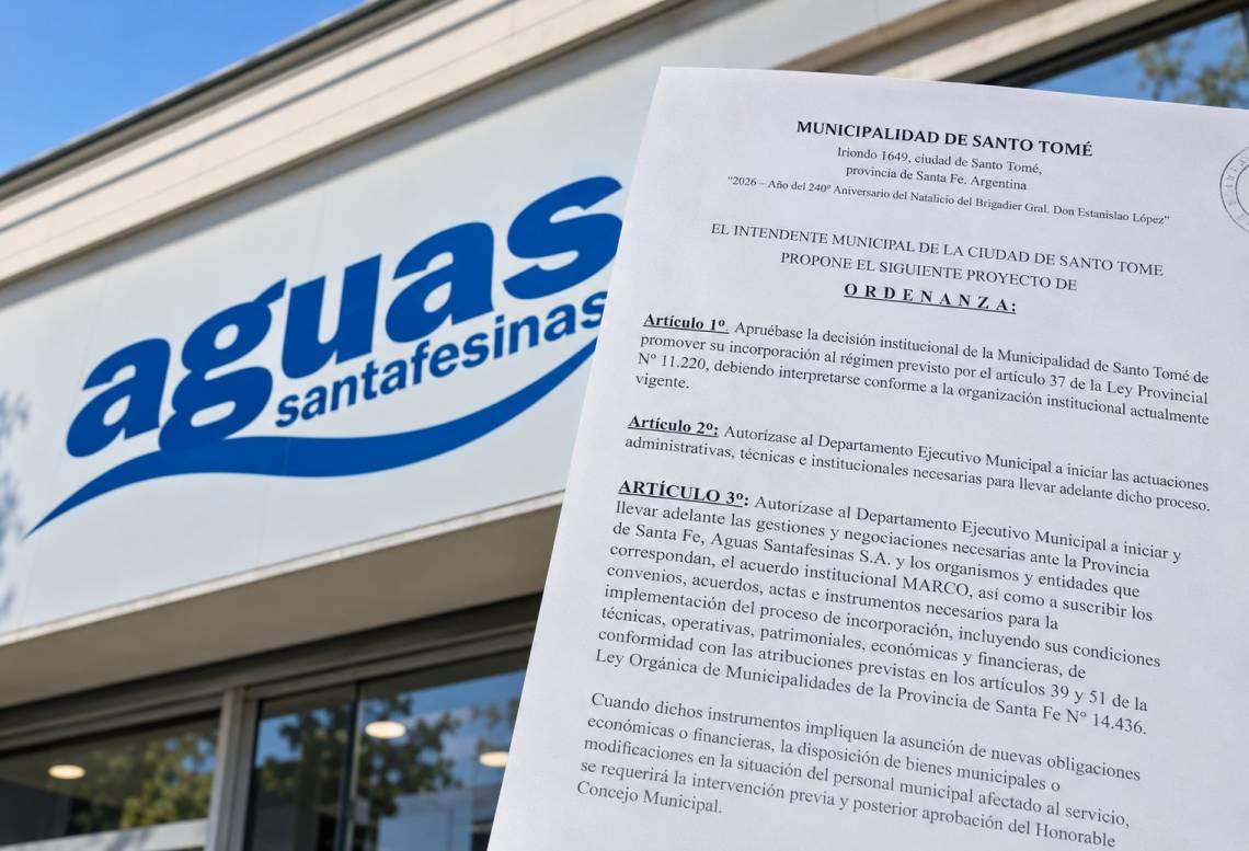 Agua y cloacas: los tres artículos de la ordenanza que habilita las negociaciones con ASSA. (Crédito: STD)