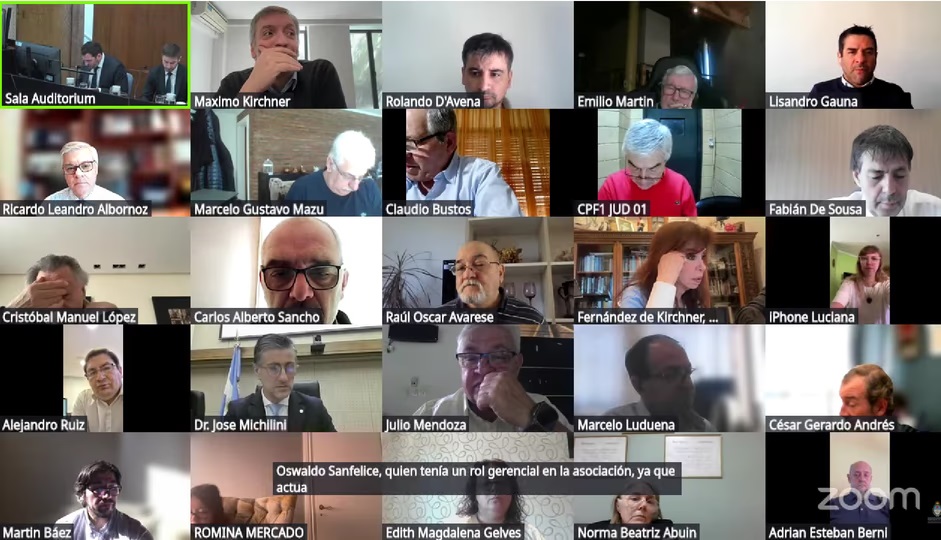 Varios de los acusados presenciaron de manera virtual la primera audiencia del juicio.